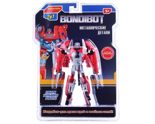 Трансформер робот-вертолёт пожарный, метал.детали,2в 1 красный