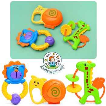 Набор погремушек "Веселье зверят" в пакете Набор погремушек "Веселье зверят" в пакете