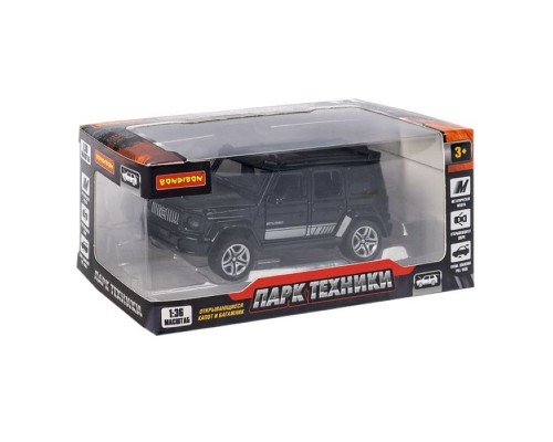 Машина метал. инерционная, М1:36, 4 открыв. двери "Парк Техники" джип черный
