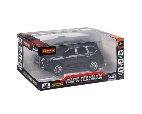 Машина метал. инерционная, М1:36, 4 открыв. двери "Парк Техники" джип черный