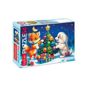 Пазлы 54 "Новогодние пушистики"
