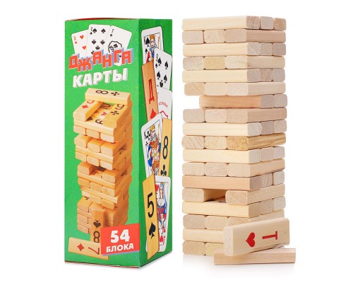 Настольная игра "Джанга карты" (из натурального дерева)