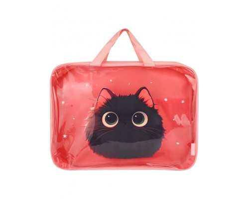 Папка на молнии А4 "Пушистик" с ручками, диз на прозр. вставке,350х265x75мм