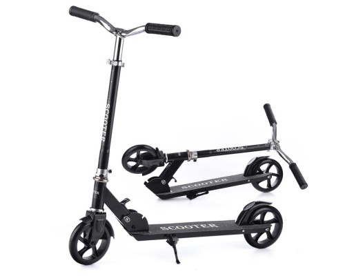 Самокат 2-х кол., черный, PU/ 145 мм,ABEC 7, в коробке