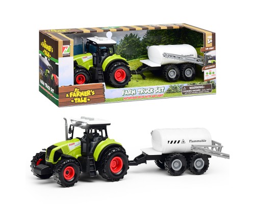 Трактор "Фермер" с прицепом, цвет зелёный, в коробке