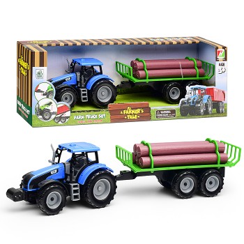 Трактор "Лесовоз" цвет синий, в коробке