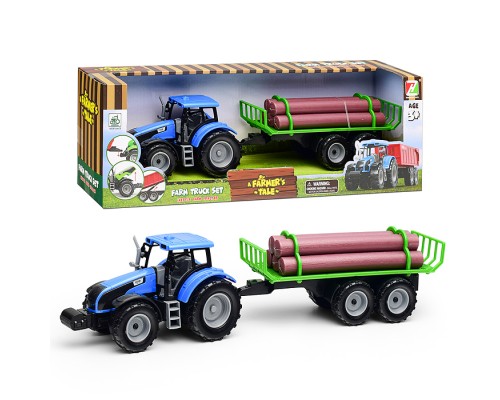 Трактор "Лесовоз" цвет синий, в коробке