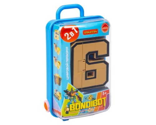 Трансформер 2в1 Цифра "6" голубой пластик