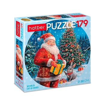 Пазлы 179 круглые "Праздник у елочки"