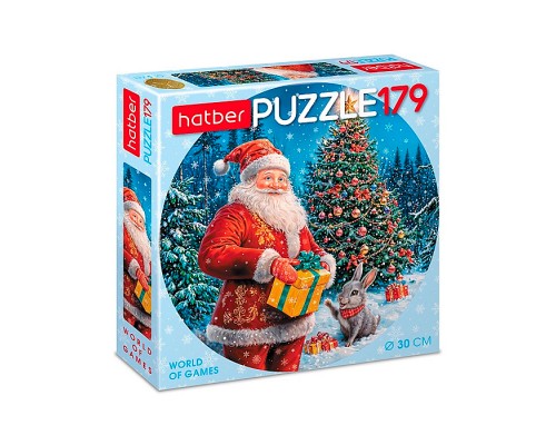 Пазлы 179 круглые "Праздник у елочки"