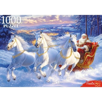 Пазлы 1000 "Три белых коня"
