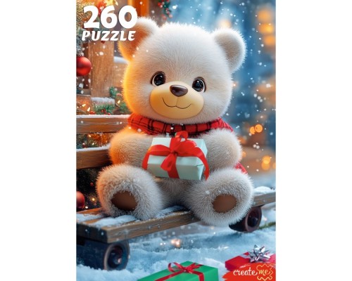 Пазлы 260 "Мишка с подарками"