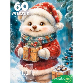 Пазлы 60 "Медвежонок с подарками"