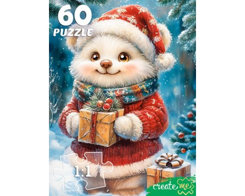 Пазлы 60 "Медвежонок с подарками"