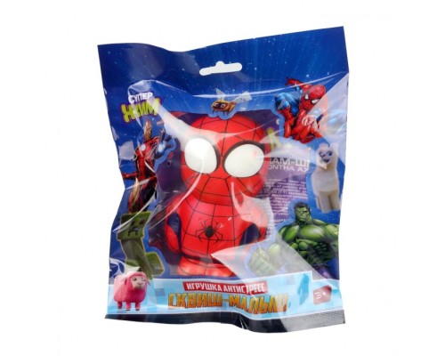 Игрушка - антистресс "Сквиш малыш" "Супер герои" красный, флоупак, Супер Жим