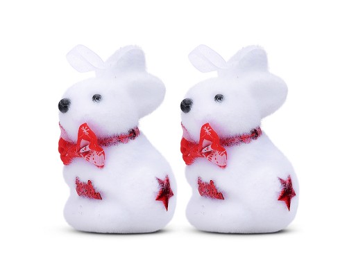 Набор новогодних украшений "Зайчата" (2шт х 10см)