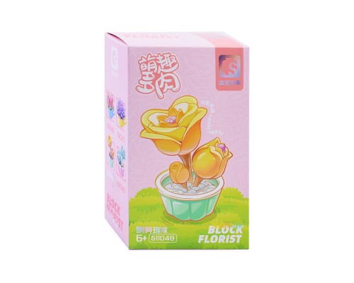 Конструктор серия ФЛОРА "Волшебный цветок в кашпо" 119 деталей.