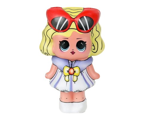 Игрушка - антистресс "Сквиш малыш" "Девочка с желтыми волосами" флоупак, Супер Жим