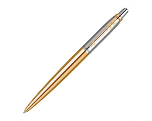 Ручка шариковая "Jotter Gold/Stainless Steel GT", синяя, 1,0мм, кноп., подарочная упаковка