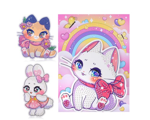 Алмазная мозаика фигурная "Милые животные"