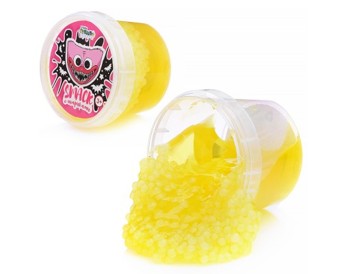 Слайм "Стекло" Smaсk 90 гр, желтый с шариками