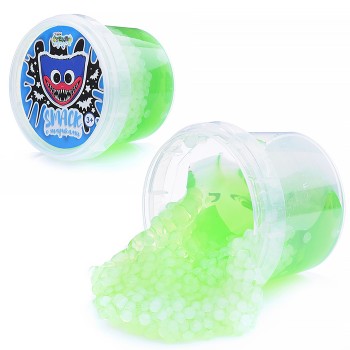 Слайм "Стекло" Smaсk 90 гр, зеленый с шариками