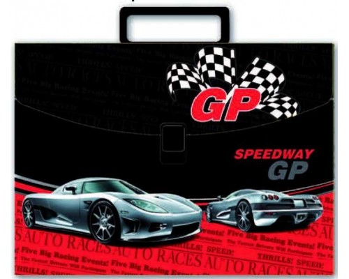 Папка-портфель пластиковый "Авто " Поставляется в собранном виде, 33.5х24.5х4 см