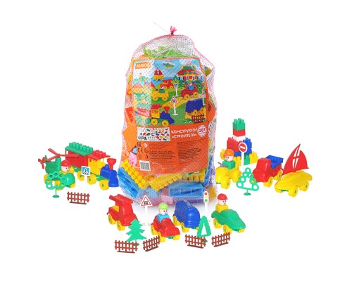 Конструктор "Строитель" (287 элементов) (в пакете)