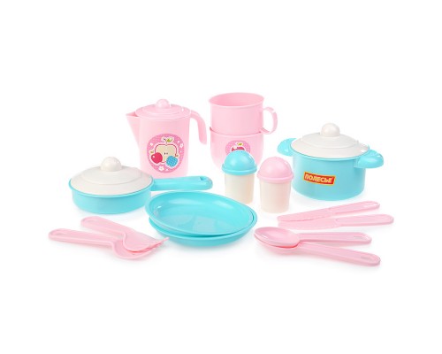 Набор детской посуды "Хозяюшка" на 2 персоны (V4) (18 элементов) (в сеточке)