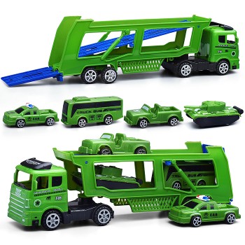 Автовоз, с военным автотранспортом, под колпаком