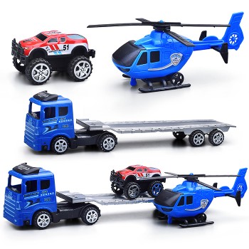 Автовоз, с машинкой и вертолётом, под колпаком