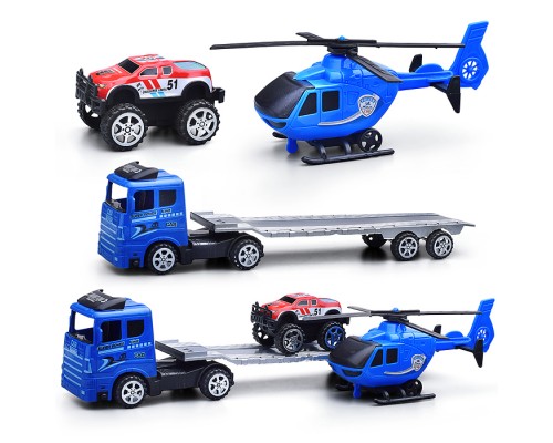 Автовоз, с машинкой и вертолётом, под колпаком