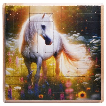 Настольная игра Джанга-пазл "Белая лошадь" (МДФ)