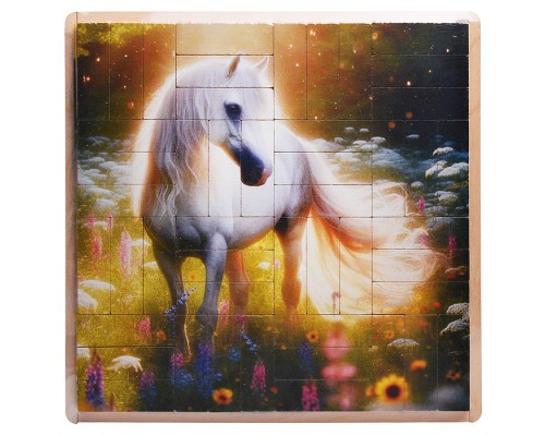 Настольная игра Джанга-пазл "Белая лошадь" (МДФ)