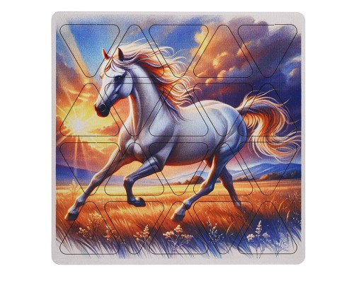 Пазлы малые "Рысак" 20х20см (древесный материал)