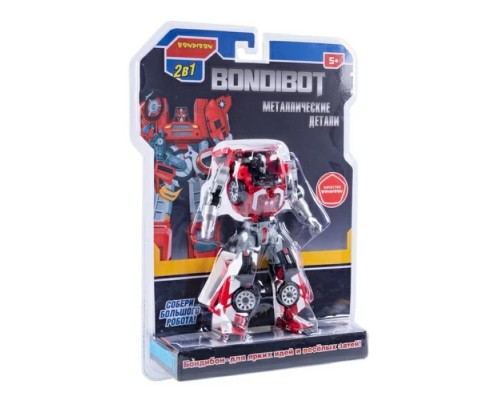 Трансформер робот-машина пожарная легковая, метал. детали, 2в1 цвет красный CRD