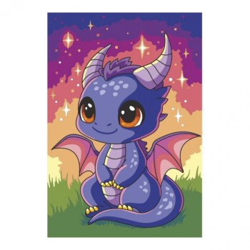 Картина по номерам на холсте 20х30 "Дракончик"