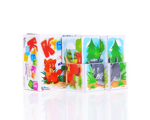 Кубики Дикие  животные малыши (4шт.)