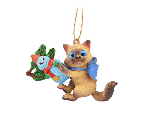 Полирезиновая подвеска "Котик на веточке" 7 см,