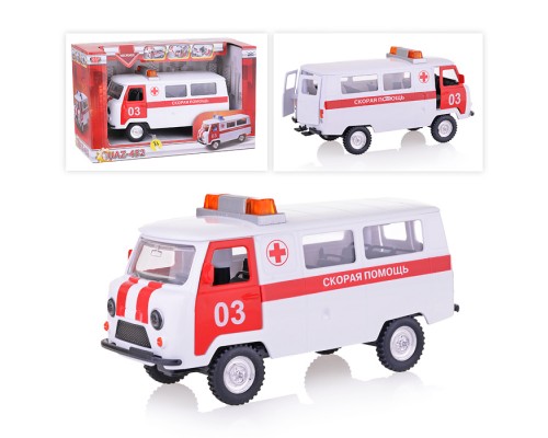 Машина Уаз 452 Скорая помощь (свет+звук) в коробке