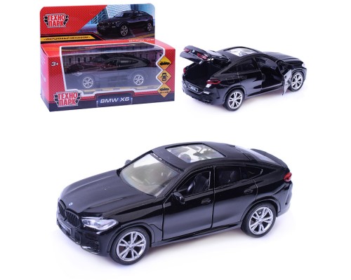 Машина металл BMW X6, 12 см, (двери, багаж, черный) инерц. в коробке