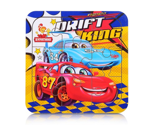 Игрушка деревянная. Пазл "Тачки" 10*10 см