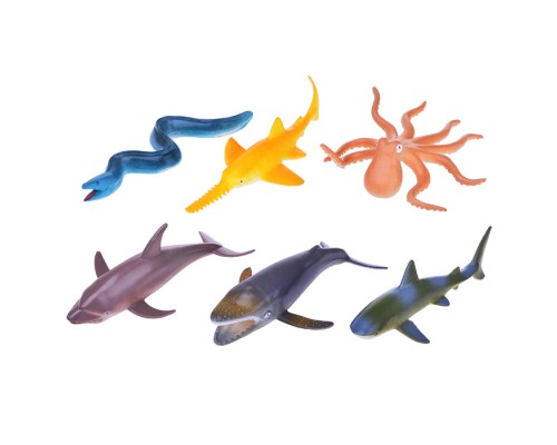 Набор Морских животных 6 шт х 10 см. в упаковке ПВХ с хедером