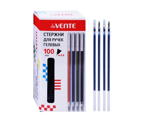 Стержень для ручек гелевых d=0,5 мм, 130 мм, с защитным колпачком, синий