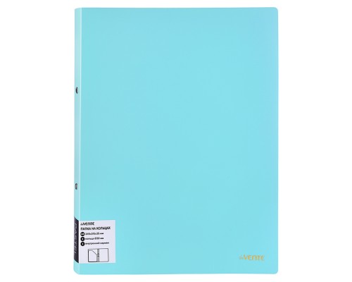 Папка на кольцах "Pastel" A4 (240x310x30 мм) 2 кольца Ø 25 мм, 650 мкм, фактура "песок" на 250 листов бумаги или 50 вкладышей, внутренний карман 160 мкм, непрозрачная бирюзовая