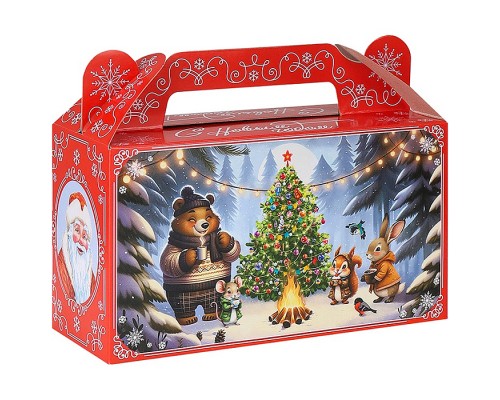 Коробка для конфет Сундучок "Чаепитие в лесу" 500г