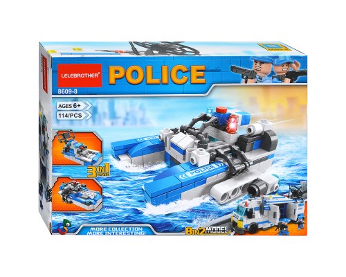 Конструктор "Полицейский катер" (114 дет.) в коробке