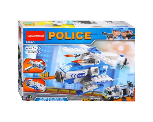 Конструктор "Полицейский вертолет" (109 дет.) в коробке Конструктор "Полицейский вертолет" (109 дет.) в коробке