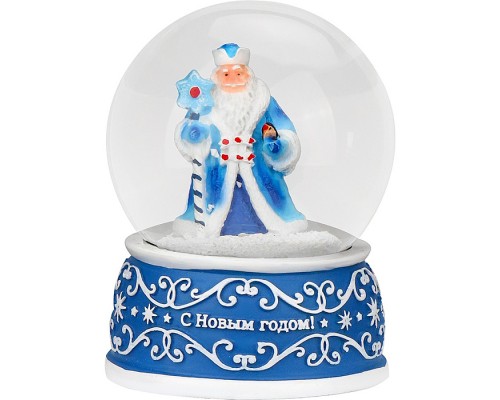 Новогодний сувенир Снежный шар "Дедушка Мороз" d=6,5см