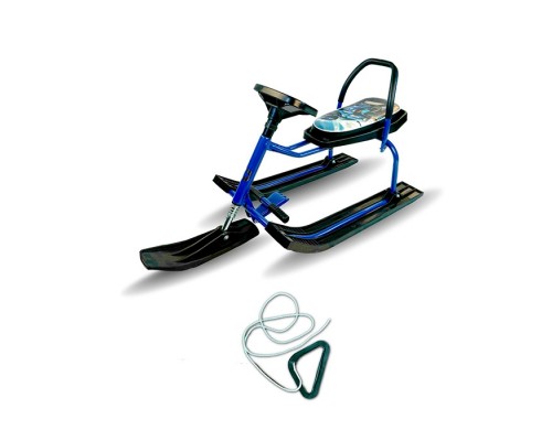 Игрушка Снегокат детский 208 "Auto Car" с высокой рамой и со спинкой (Синий мотоцикл)